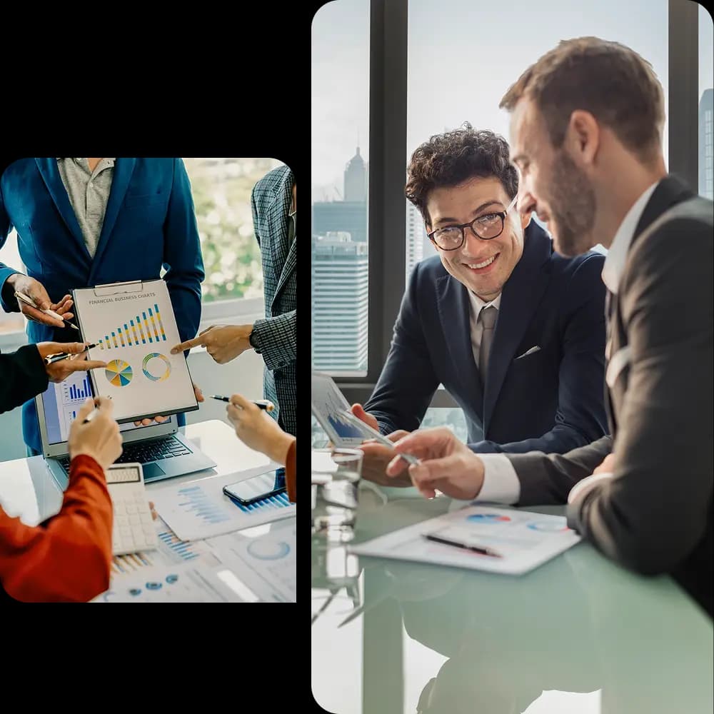 Investment consulting team at work